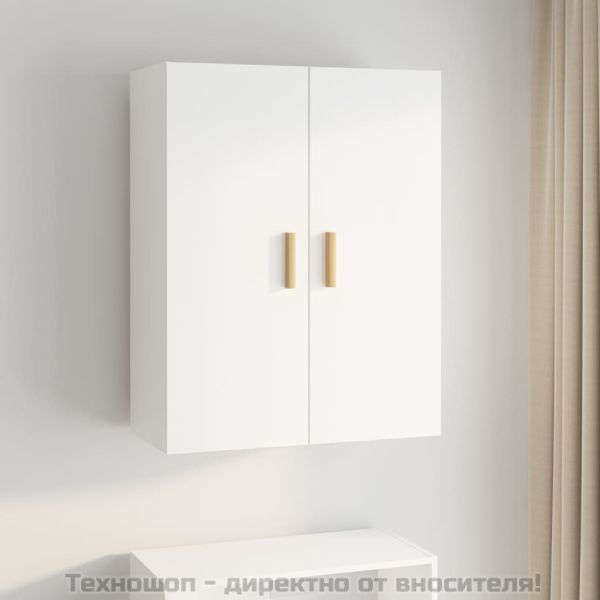 Окачен стенен шкаф, бял гланц, 69,5x34x90 см