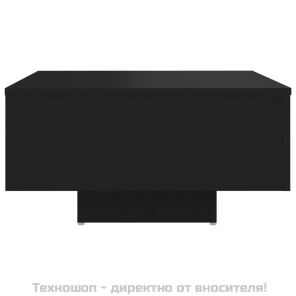 Маса за кафе, черна, 60x60x31,5 см, инженерно дърво