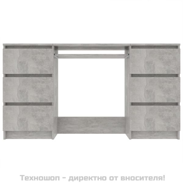 Писалище, бетонно сиво, 140x50x77 см, инженерно дърво