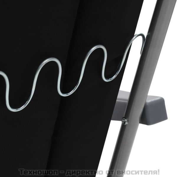 Сгъваеми градински столове с възглавници, 2 бр, черни