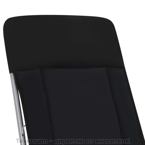 Сгъваеми градински столове с възглавници, 2 бр, черни