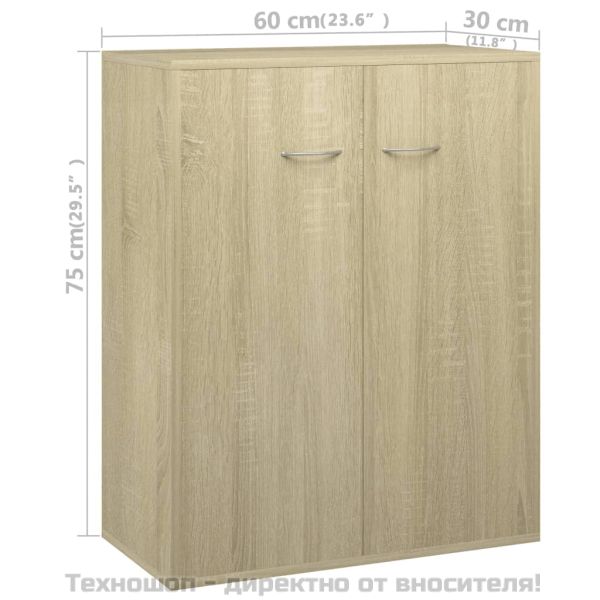 Бюфет, дъб сонома, 60x30x75 см, инженерно дърво