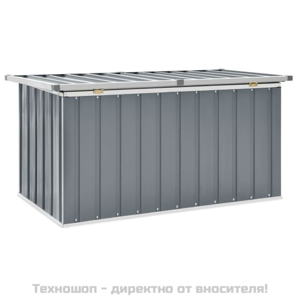 Градински сандък за съхранение, сив, 129x67x65 см