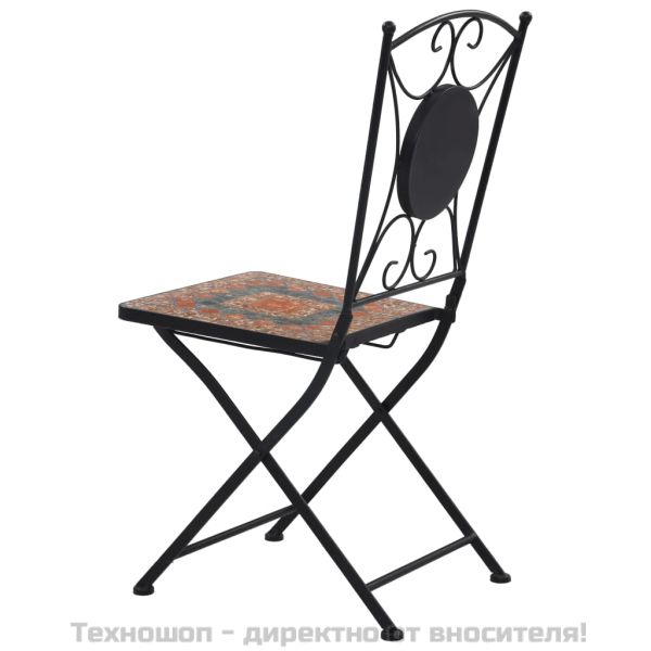 Мозаечни бистро столове, 2 бр, оранжеви/сиви