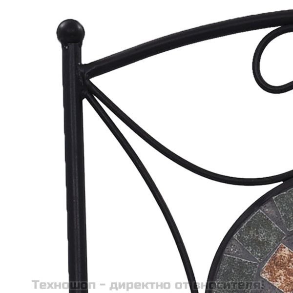 Мозаечни бистро столове, 2 бр, оранжеви/сиви