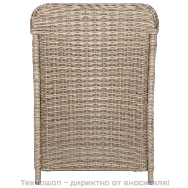 Външни столове с възглавници, 2 бр, полиратан, кафяви