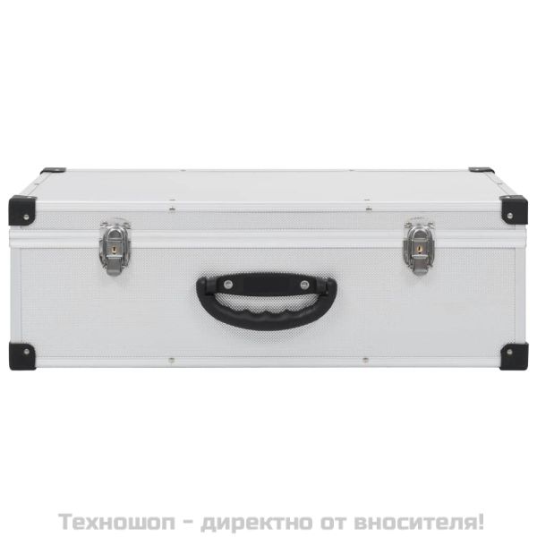CD куфар за 80 диска, алуминий, ABS, сребрист