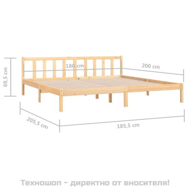 Рамка за легло, бор масив, 180x200cм, Super King Size