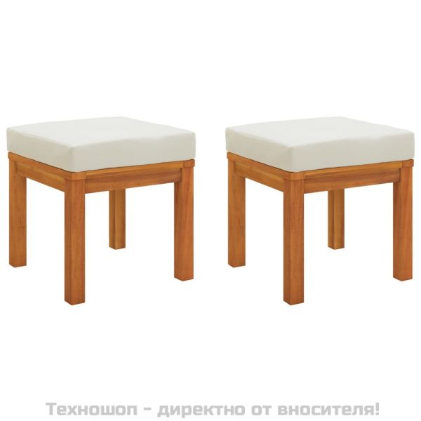 Градински трапезен комплект 3 части с възглавници акация масив