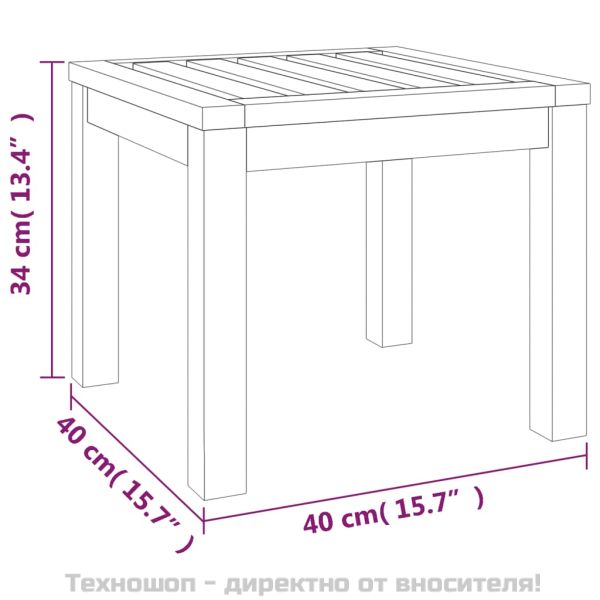 Градински трапезен комплект 3 части с възглавници акация масив