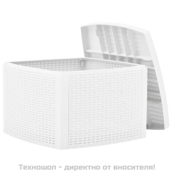 Странична маса, бяла, 54x54x36,5 см, пластмаса