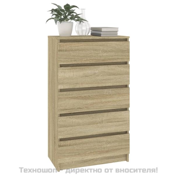 Скрин с чекмеджета, дъб сонома, 60x36x103 см, инженерно дърво