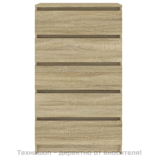 Скрин с чекмеджета, дъб сонома, 60x36x103 см, инженерно дърво