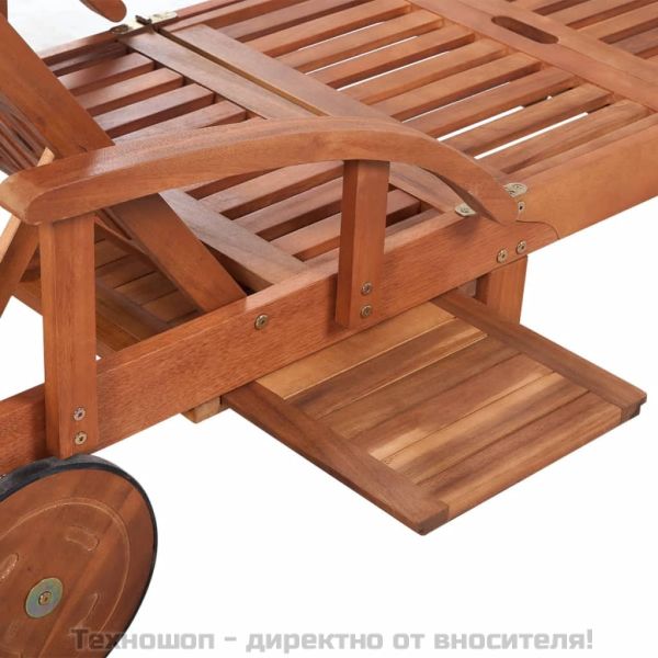 Шезлонг с масичка, акациево дърво масив