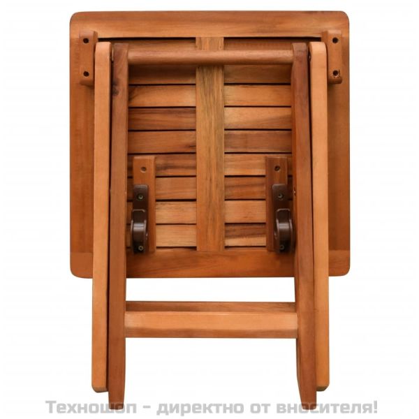 Шезлонг с масичка, акациево дърво масив