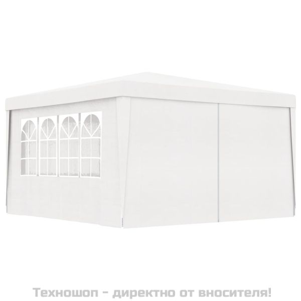 Професионална парти шатра със стени 4x4 м бяла 90 г/м²