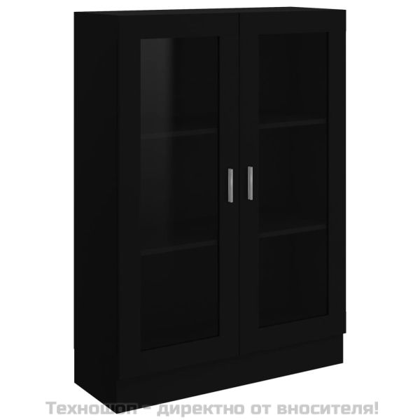 Шкаф витрина, черен, 82,5x30,5x115 см, ПДЧ