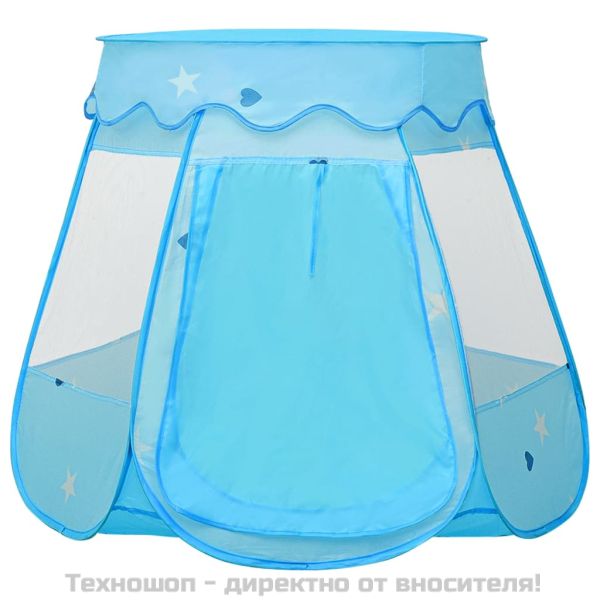 Детска палатка за игра с 250 топки, синя, 102x102x82 см