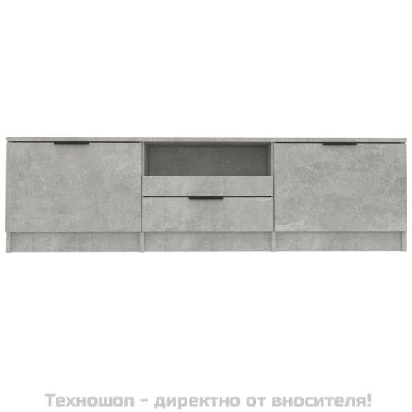 ТВ шкаф, бетонно сив, 140x35x40 см, инженерно дърво