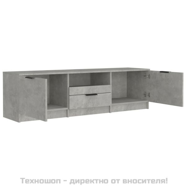 ТВ шкаф, бетонно сив, 140x35x40 см, инженерно дърво