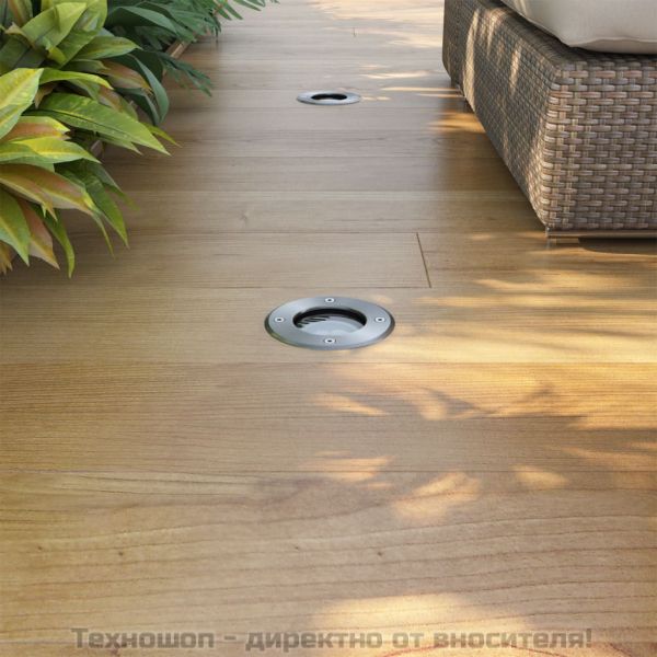 Градински LED лампи за вграждане в земя, 3 бр, кръгли