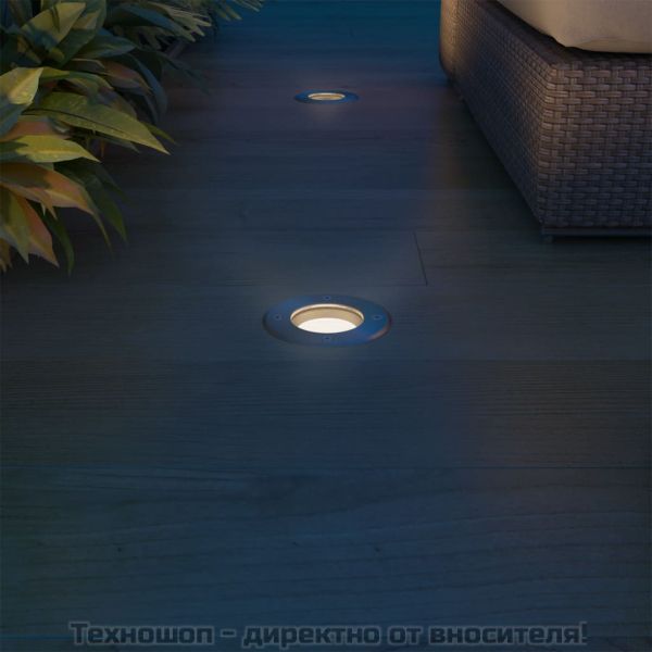 Градински LED лампи за вграждане в земя, 3 бр, кръгли