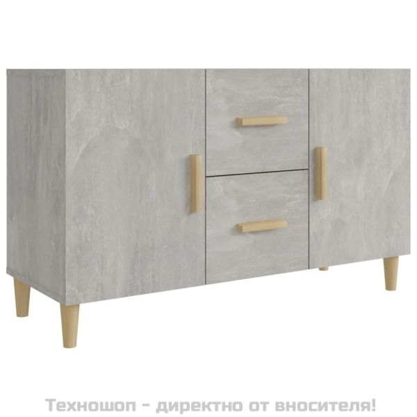 Сайдборд, бетонно сив, 100x36x60 см, инженерно дърво