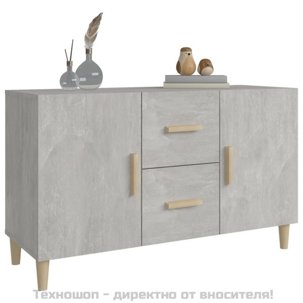 Сайдборд, бетонно сив, 100x36x60 см, инженерно дърво