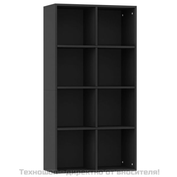 Библиотека/бюфет, черна, 66x30x130 см, инженерно дърво