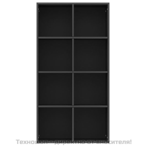 Библиотека/бюфет, черна, 66x30x130 см, инженерно дърво