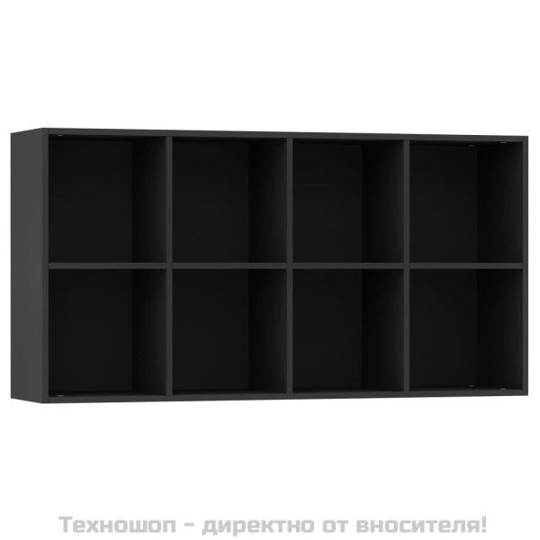 Библиотека/бюфет, черна, 66x30x130 см, инженерно дърво