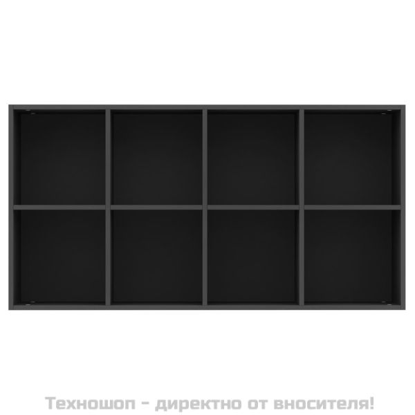 Библиотека/бюфет, черна, 66x30x130 см, инженерно дърво