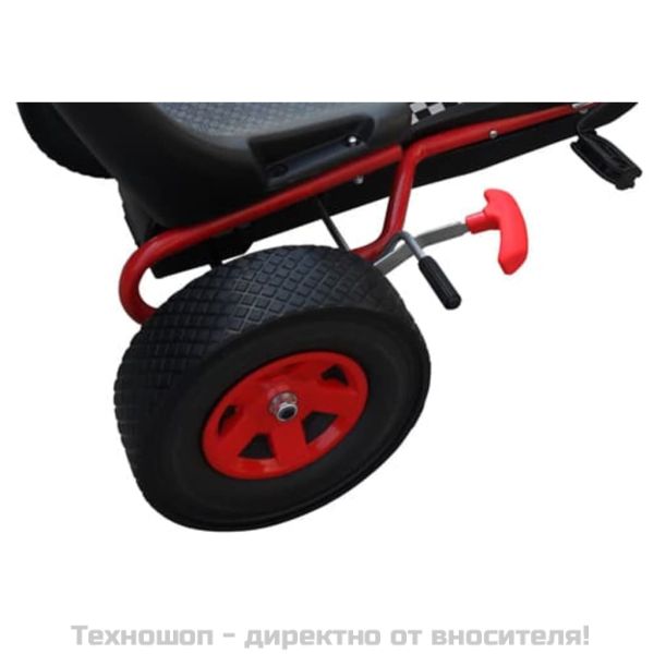 Картинг с педали и регулируема седалка, цвят червен