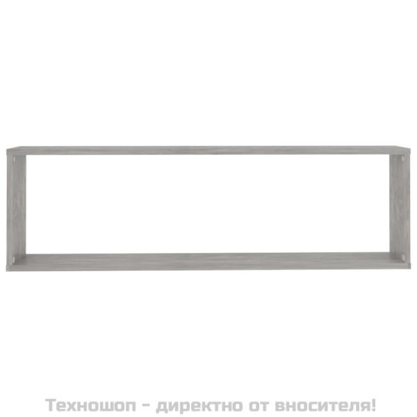 Стенни рафтове 4 бр бетонно сив 100x15x30 см инженерно дърво