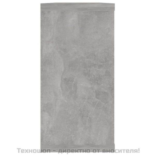 Стенни рафтове 4 бр бетонно сив 100x15x30 см инженерно дърво