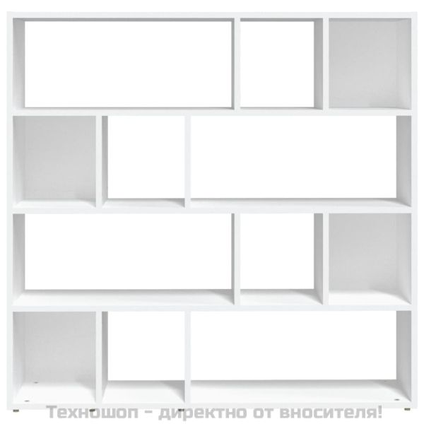 Библиотека/разделител за стая, бяла, 105x24x102 см