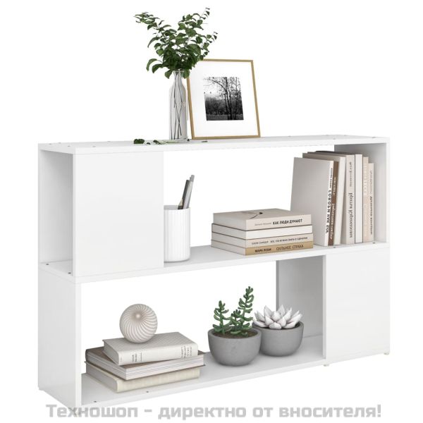 Библиотека, бяла, 100x24x63 см, инженерно дърво