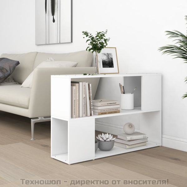 Библиотека, бяла, 100x24x63 см, инженерно дърво