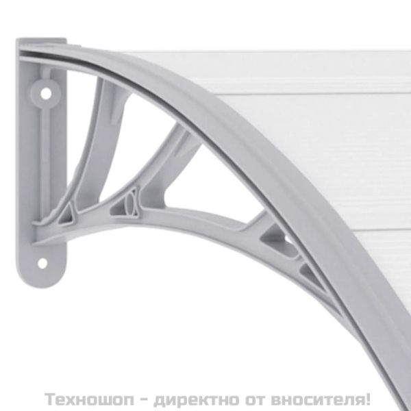 Навес за врата сив 200x100 см PC