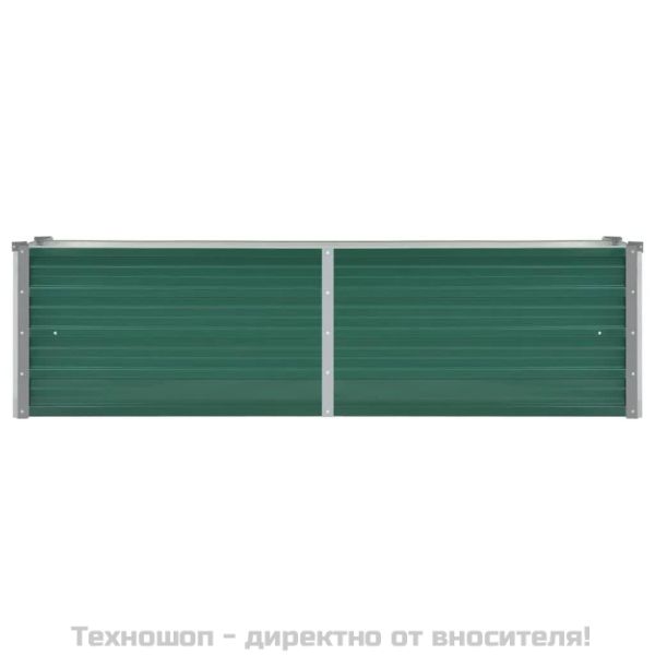 Градинска висока леха поцинкована стомана 160x40x45 см зелена