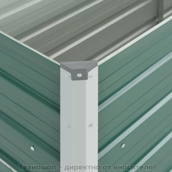 Градинска висока леха поцинкована стомана 160x40x45 см зелена