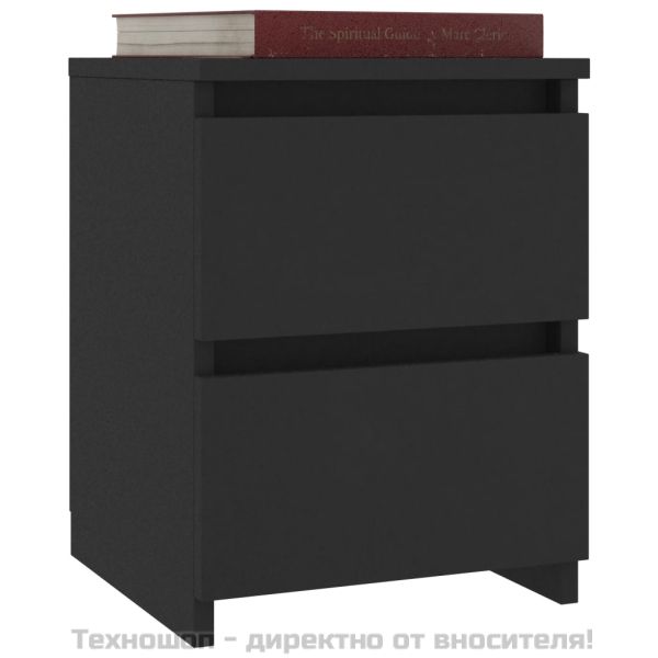 Нощни шкафчета, 2 бр, черни, 30x30x40 см, инженерно дърво