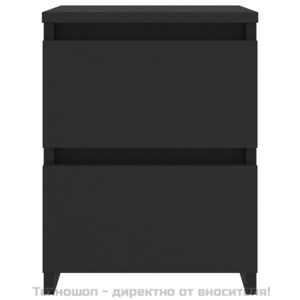 Нощни шкафчета, 2 бр, черни, 30x30x40 см, инженерно дърво