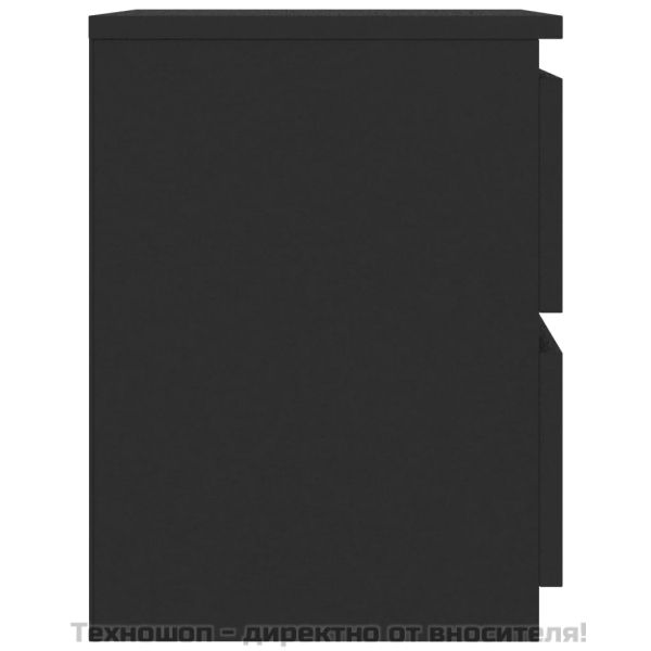 Нощни шкафчета, 2 бр, черни, 30x30x40 см, инженерно дърво