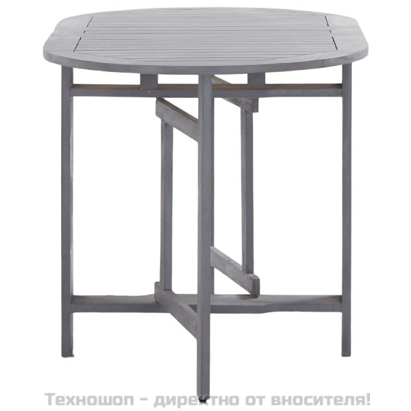 Градинска маса, сива, 120x70x74 см, акация масив