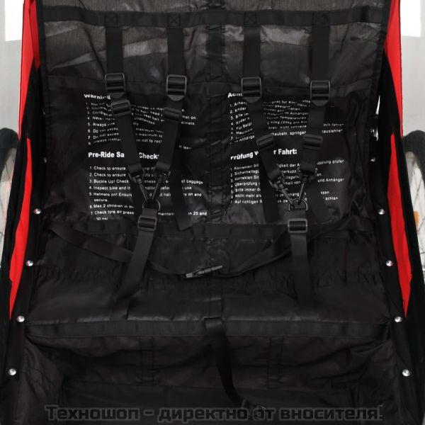 2-в-1 спортно ремарке за велосипеди, черно и червено