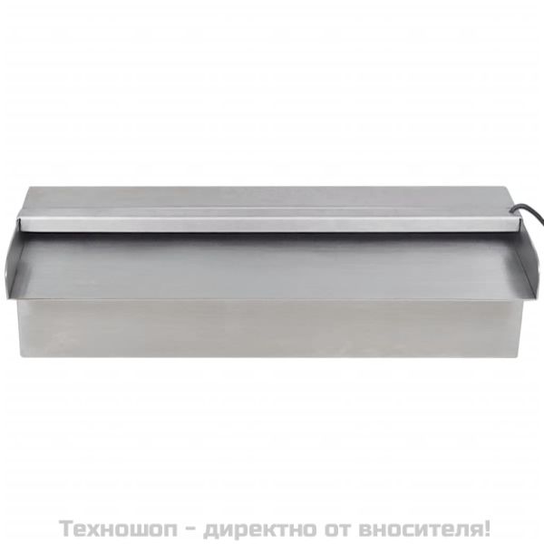 Правоъгълен фонтан за басейн, LED, неръждаема стомана, 30 см