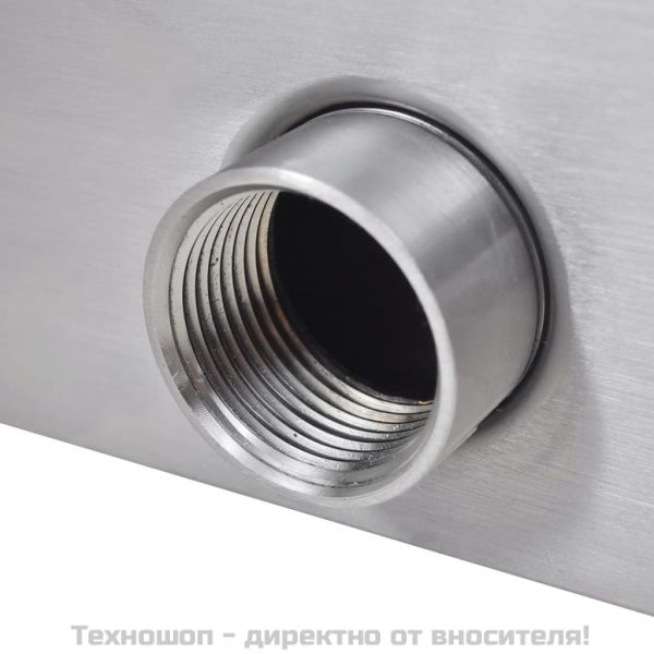 Правоъгълен фонтан за басейн, LED, неръждаема стомана, 30 см