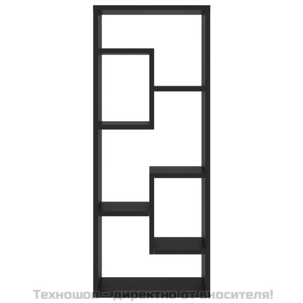 Стенен рафт, черен, 36x16x90 см, инженерно дърво