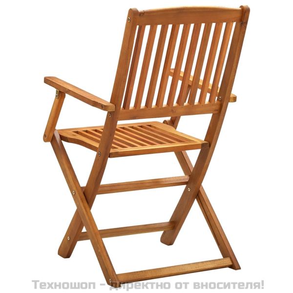 Сгъваеми градински столове, 2 бр, акация масив